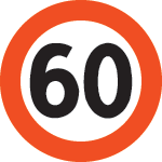 60 km/t skilt